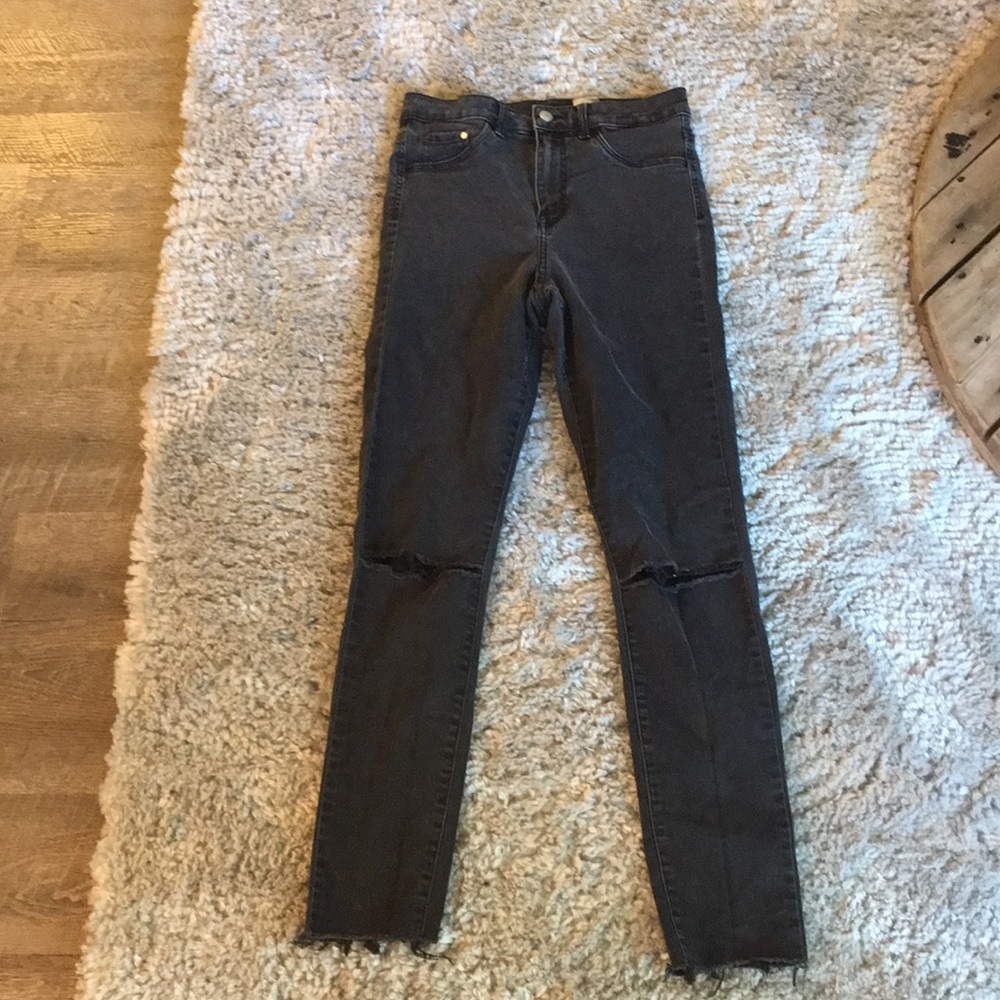 Black skinny jeggings high waist
